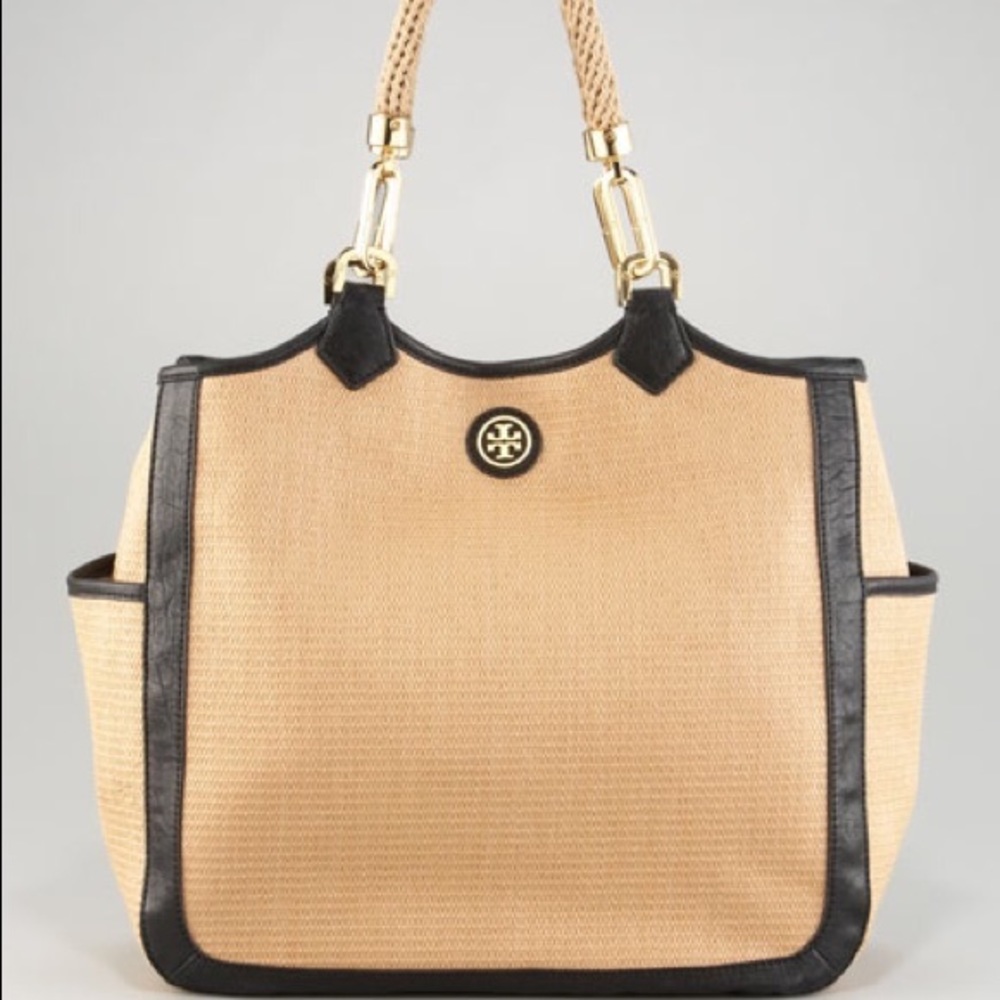 Tory Burch Channing straw tote handbag